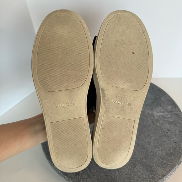 Vince Walford Leather Suede Black White Sole Slides Sandals 9 - Picture 9 of 12